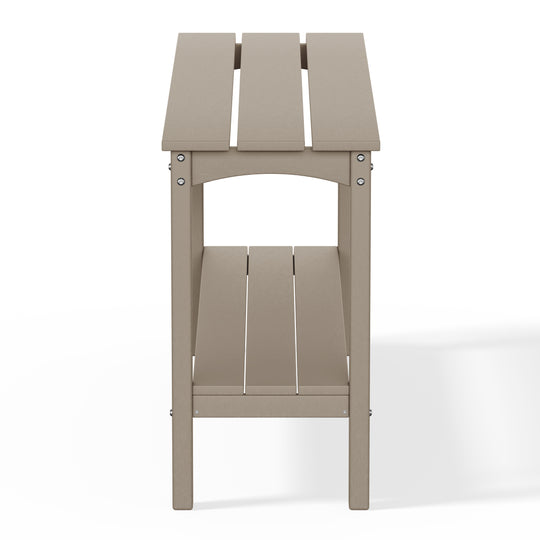 Malibu 55" Outdoor Patio HDPE Adirondack 2-Tier Shelf Console Table