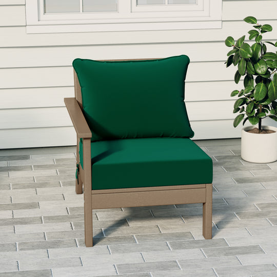 Avalon Outdoor Patio HDPE Left Arm Sectional Corner Club Chair with Patio Cushions