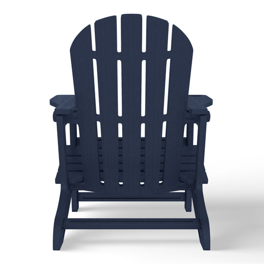 Azura 3-Piece HDPE Plastic Adirondack Patio Chairs With 18" Square Side Table Set