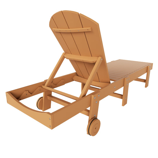 Malibu Adirondack Poly Reclining Chaise Lounge With Wheels