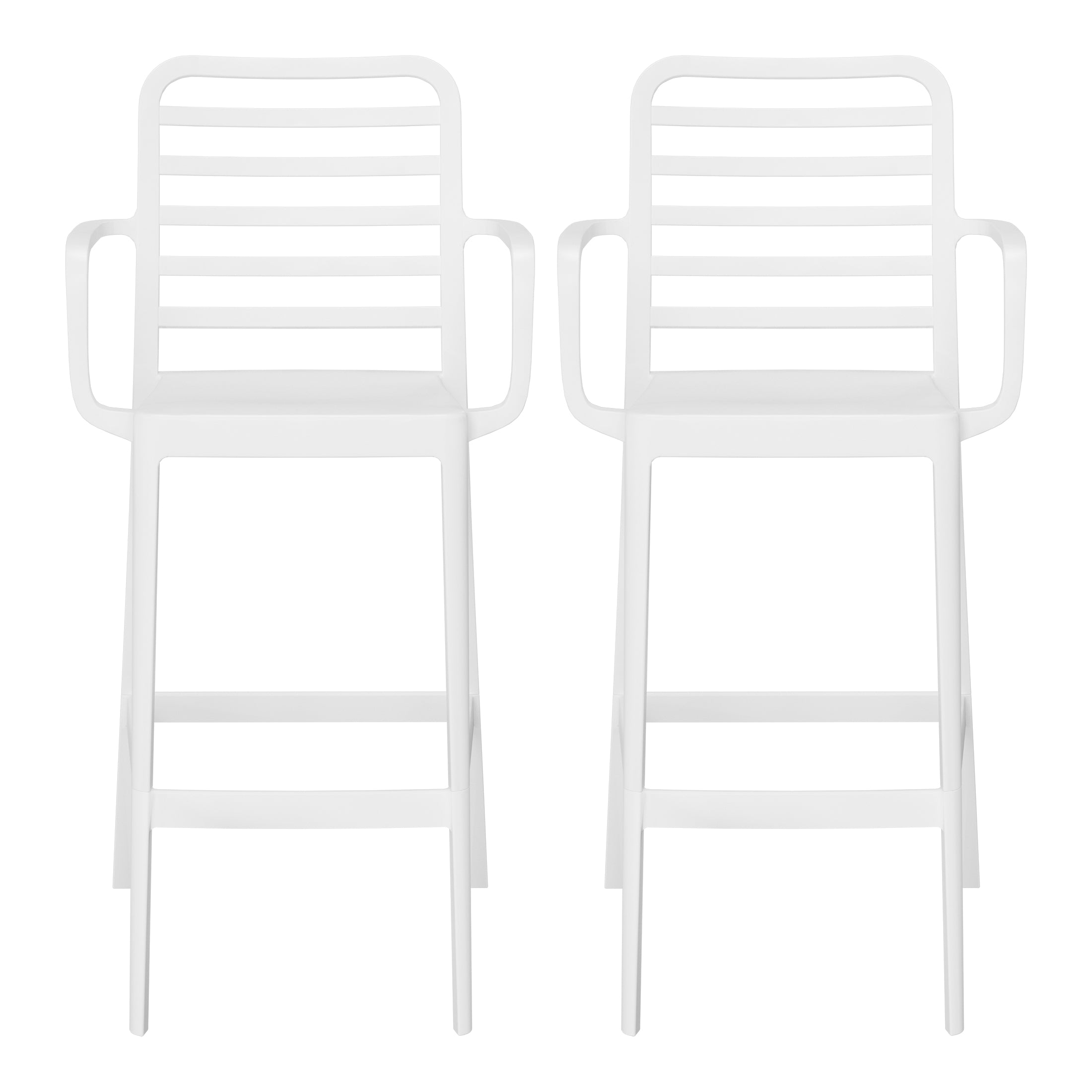 Playa 29.5" Outdoor Polypropylene Plastic Patio Bar Height Stools (Set of 2)