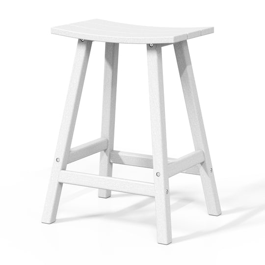 Malibu 24" HDPE Outdoor Patio Counter Height Bar Stools (Set of 2)