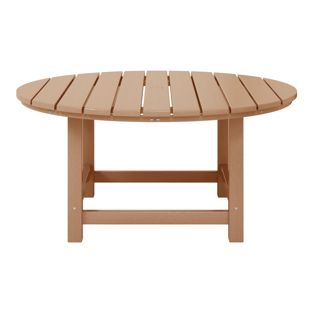 Malibu Low Outdoor HDPE Round Patio Coffee Table