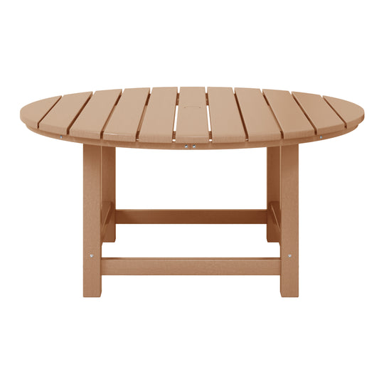 Malibu Low Outdoor HDPE Round Patio Coffee Table