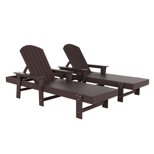 Dylan 2 Piece Adirondack Poly Reclining Chaise Lounge With Arms