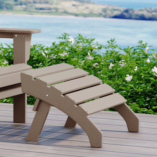 Dylan Outdoor Patio HDPE Adirondack Ottoman Footrest