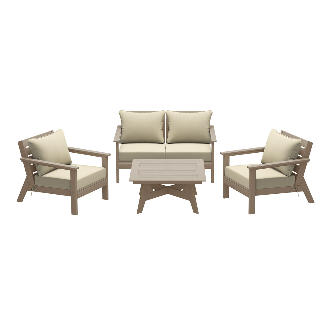 Avalon Outdoor 5-Piece Modular Sectional Patio Furniture Sofa Set
