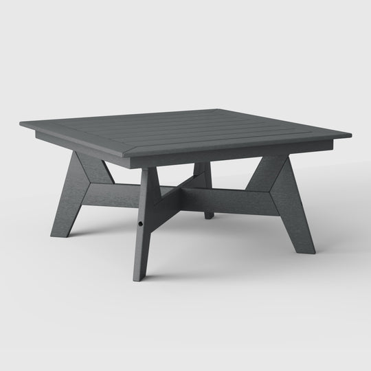 Avalon Modern Low Outdoor Patio Square HDPE Coffee Table