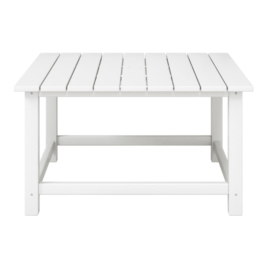 Malibu Low Outdoor HDPE Square Patio Coffee Table
