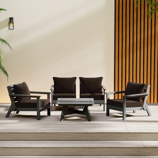 Avalon Outdoor 5-Piece Modular Sectional Patio Furniture Sofa Set