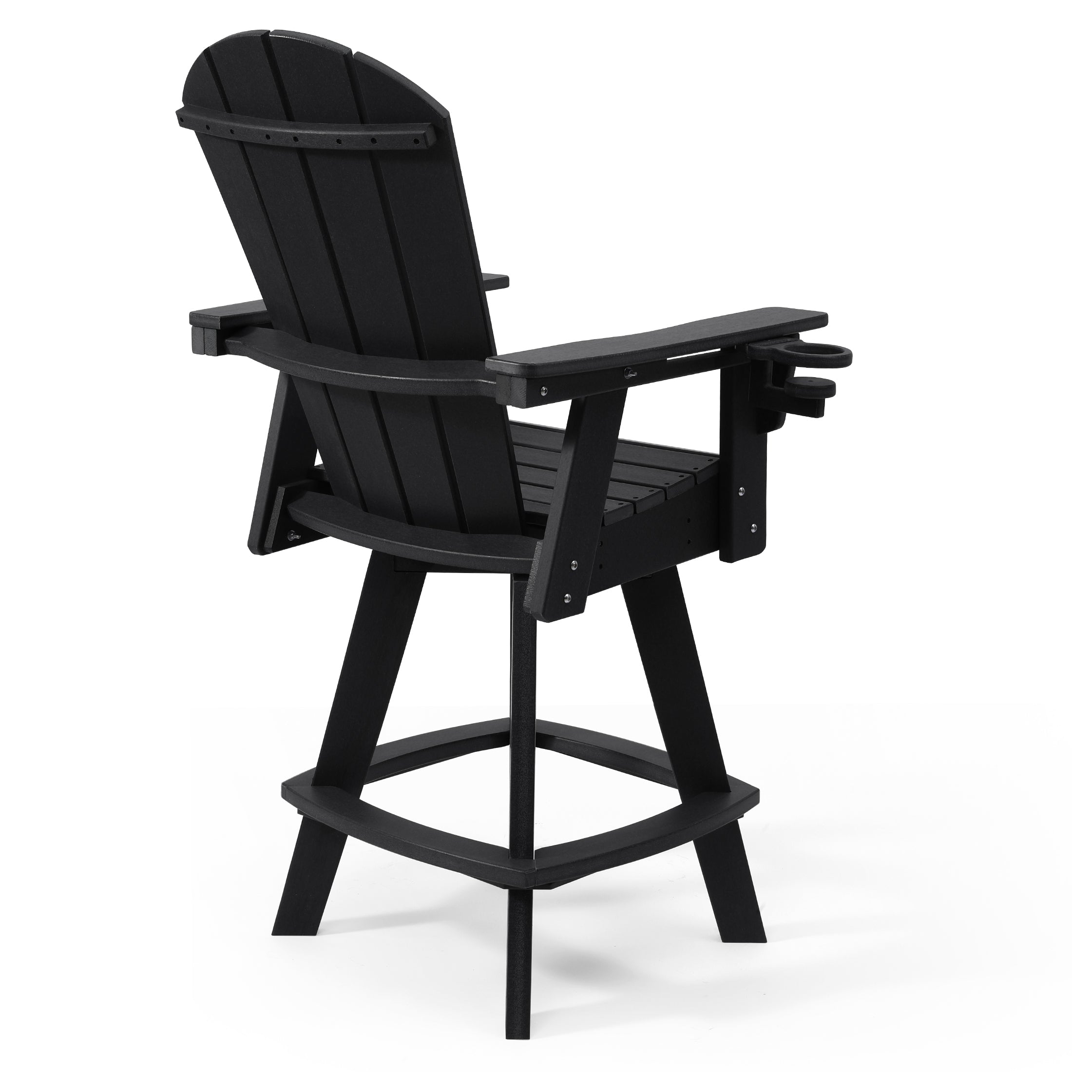 Malibu Outdoor HDPE Swivel Adirondack Bar Height Chair With Cup Holder