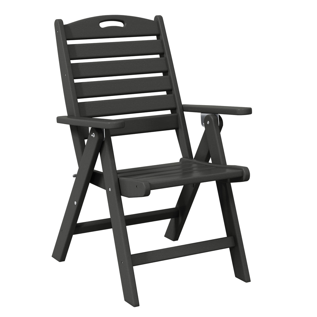 Malibu 7-Piece HDPE Rectangular Patio Dining Table Set with Foldable Chairs