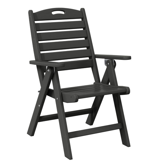 Malibu 7-Piece HDPE Rectangular Patio Dining Table Set with Foldable Chairs