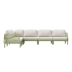 Playa Modern 6-Piece Polypropylene Resin Modular L Shaped Corner Patio Furniture Sectional
