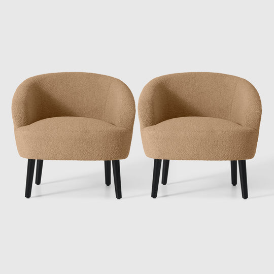 Alexandria 29" Wide Mid Century Modern Club Barrel Accent Armchair (Set of 2)