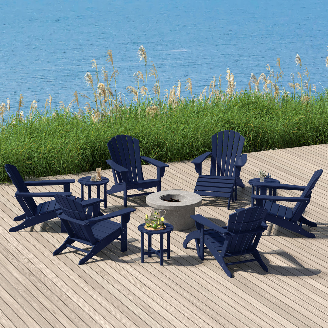 Dylan 12 Piece Outdoor Adirondack Chair With Ottoman And Side Table