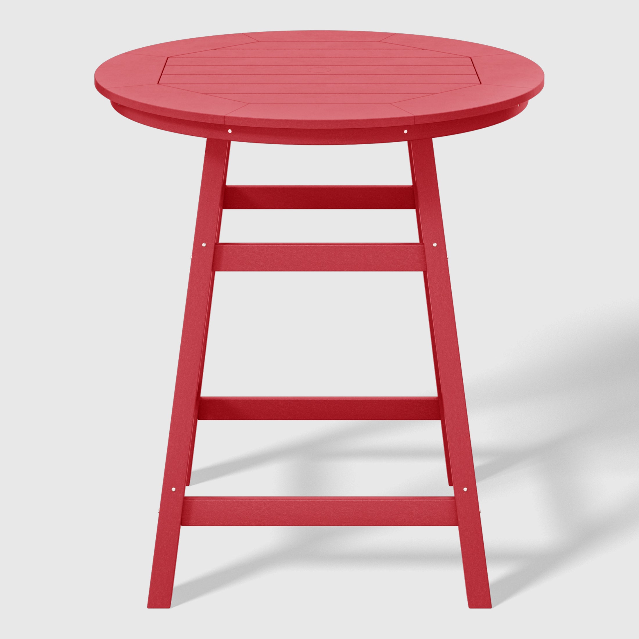 Malibu 5-Piece HDPE Outdoor Patio Dining Bar Bistro Table Set with Counter High Round Bar Stools