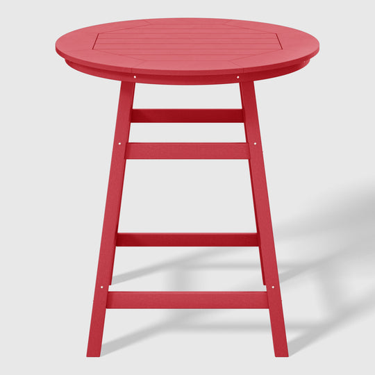 Malibu 5-Piece HDPE Outdoor Patio Dining Bar Bistro Table Set with Counter High Round Bar Stools