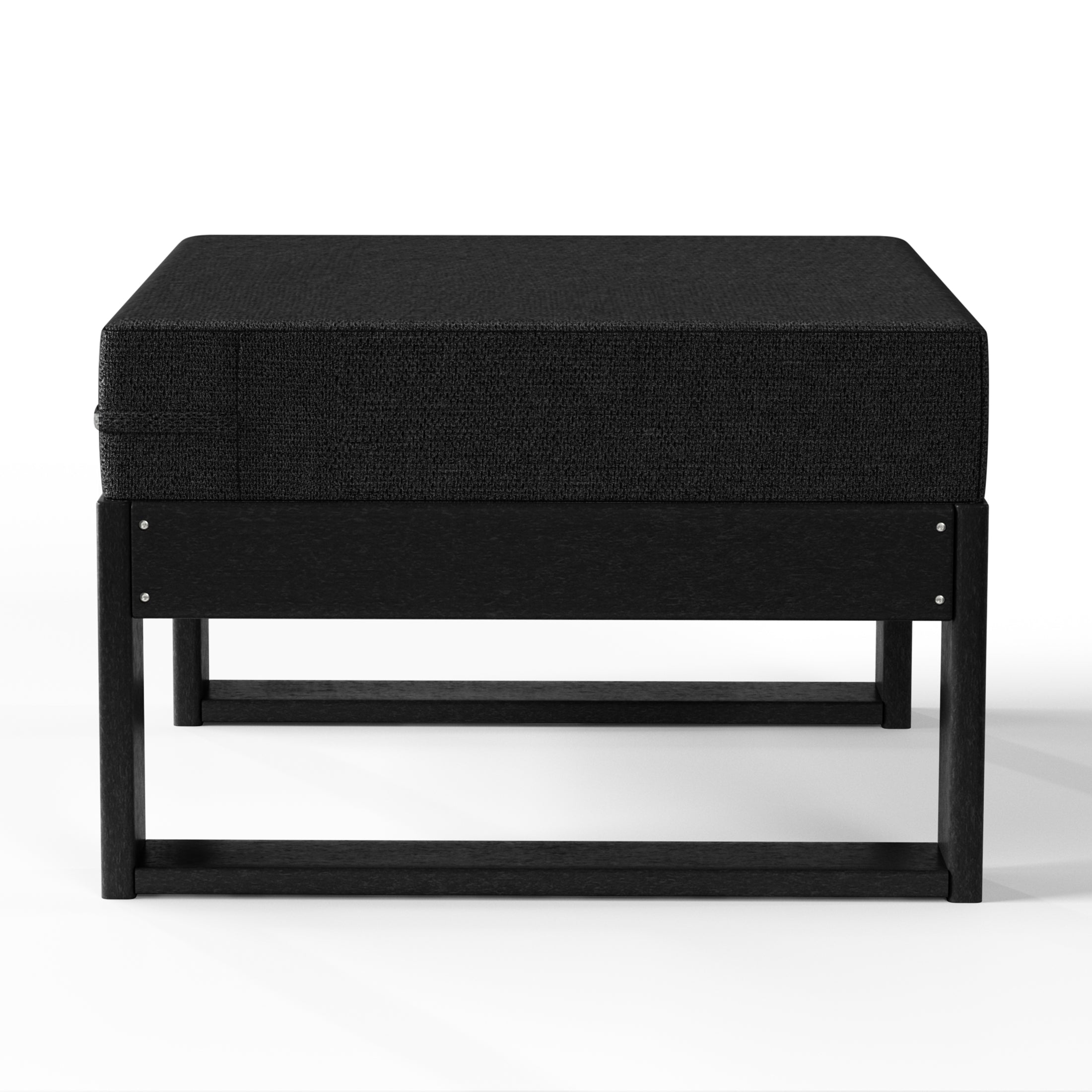 Montara Outdoor HDPE Patio Ottoman with Waterproof Olefin Cushions