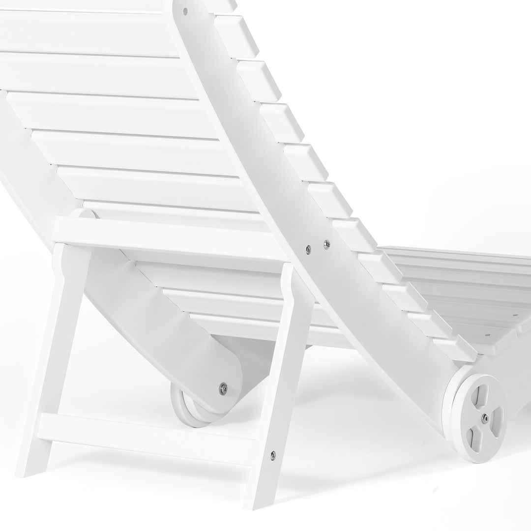 Outdoor HDPE In-Pool Patio Chaise Lounge Chair With Wheels