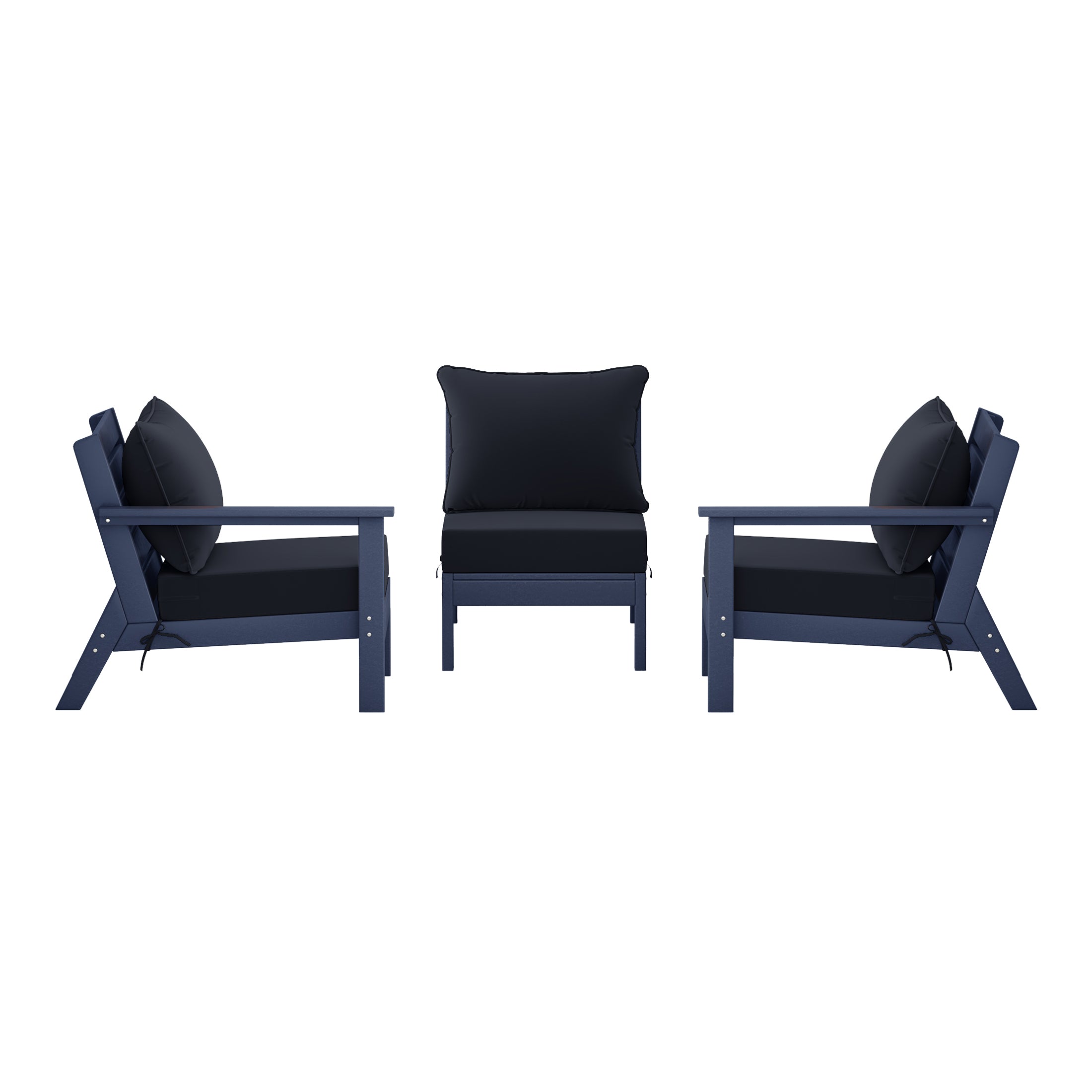 Avalon Outdoor Patio HDPE Sectional Sofa with Patio Cushions