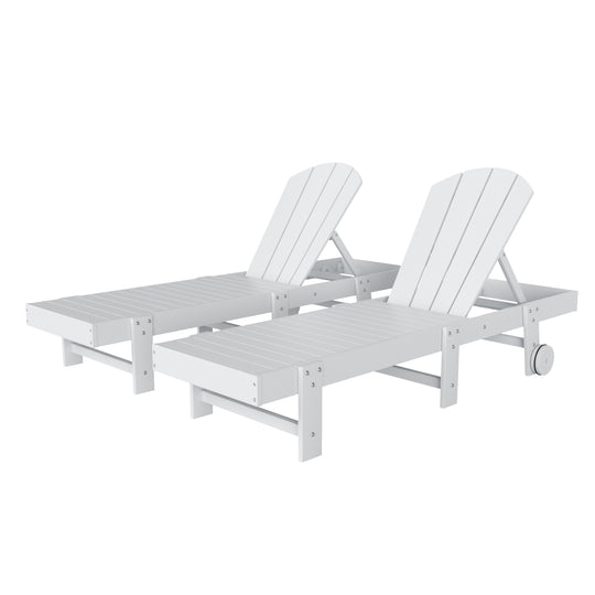 Malibu Adirondack Poly Reclining Chaise Lounge With Wheels (Set of 2)