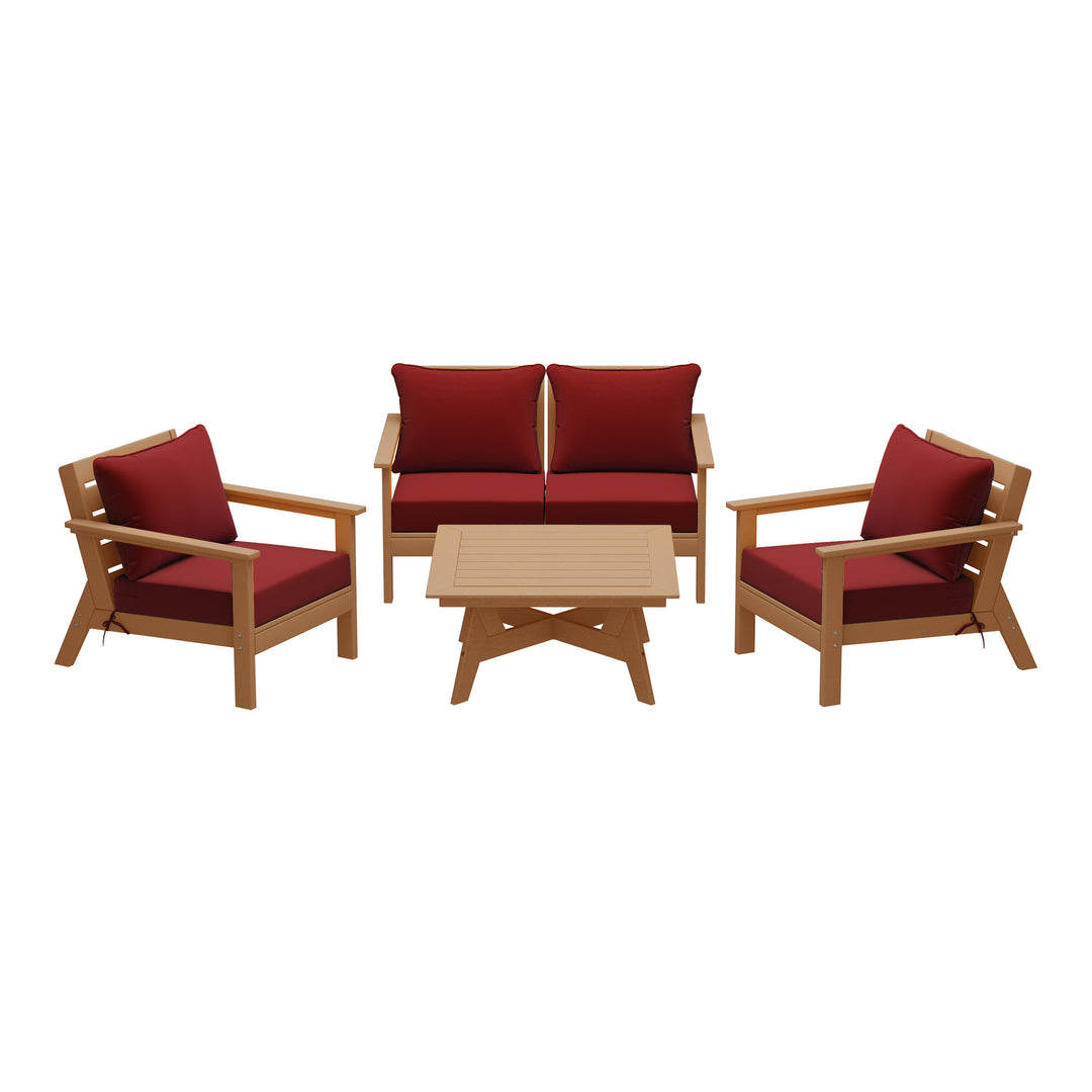 Avalon Outdoor 5-Piece Modular Sectional Patio Furniture Sofa Set