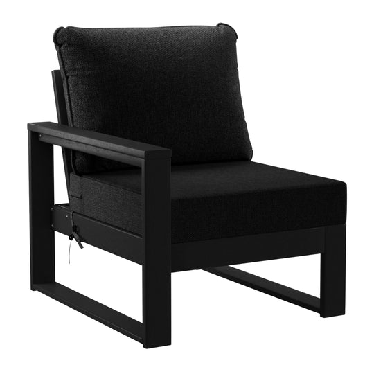 Montara 8-Piece Modern HDPE Outdoor Patio Furniture Conversation Set with Coffee Table and Ottomans