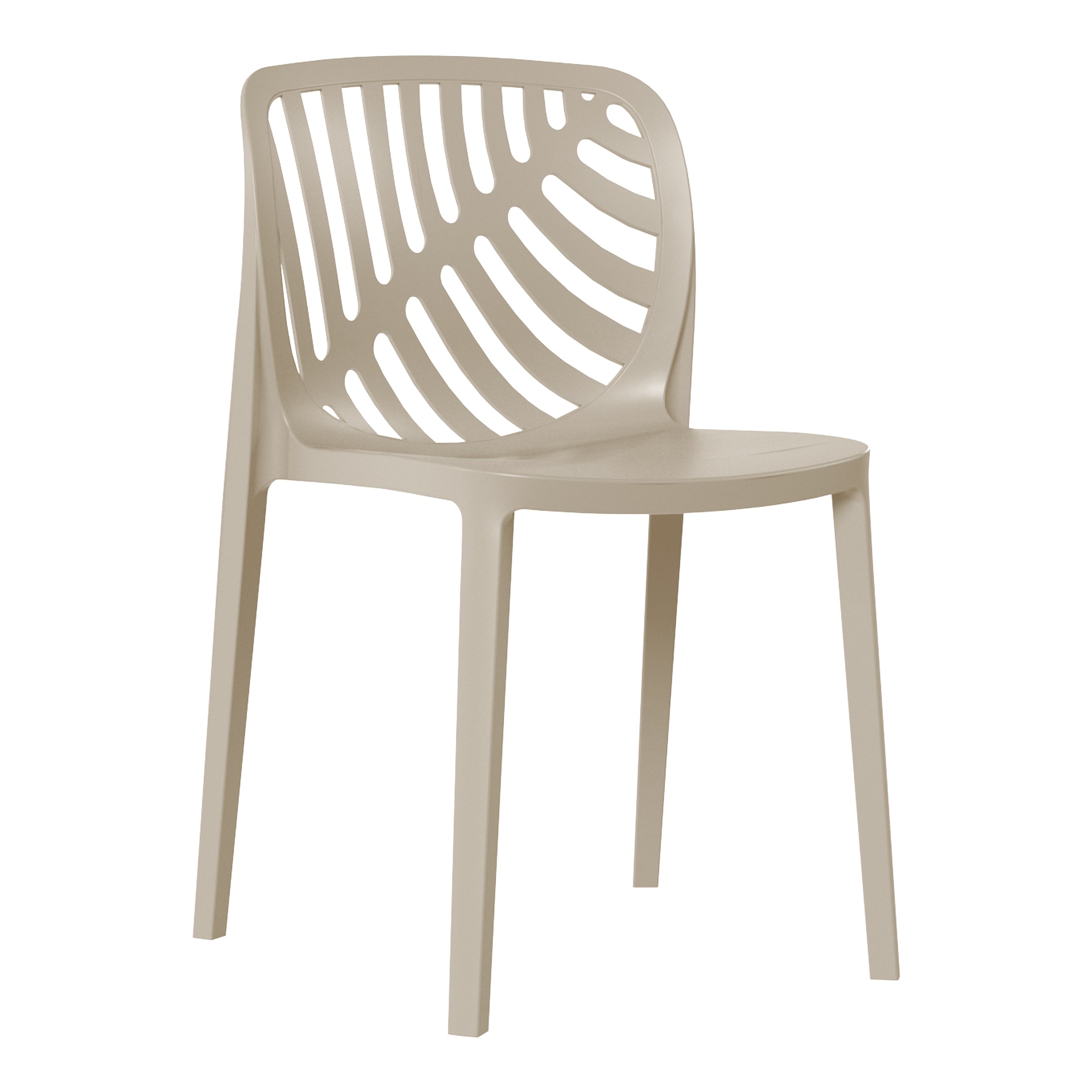 Playa Outdoor Modern Stackable Polypropylene Plastic Patio Bistro Dining Side Chairs (Set of 2)