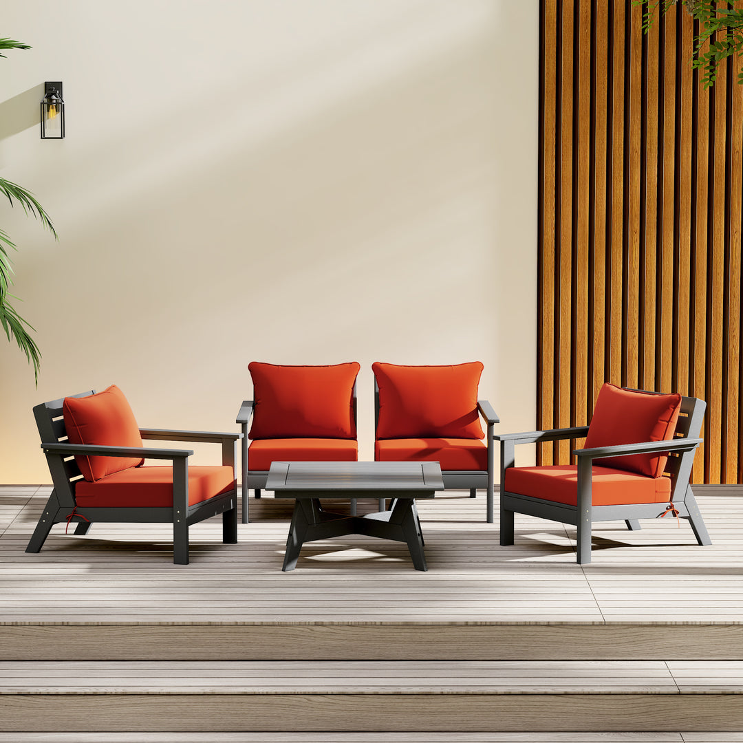 Avalon Outdoor 5-Piece Modular Sectional Patio Furniture Sofa Set