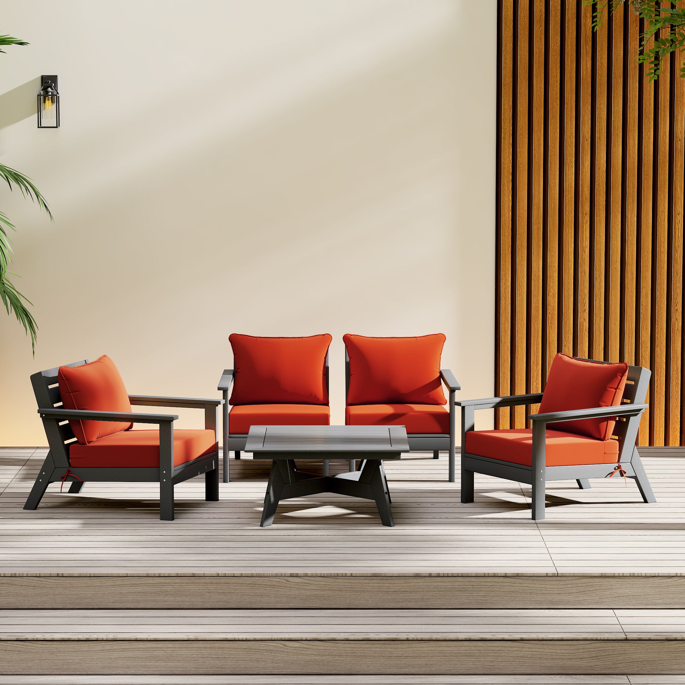 Avalon Outdoor 5-Piece Modular Sectional Patio Furniture Sofa Set