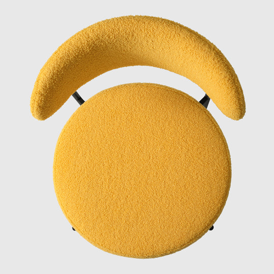 Alexandria Mid-Century Modern Upholstered Sherpa Round Dining Chairs (Set of 6)