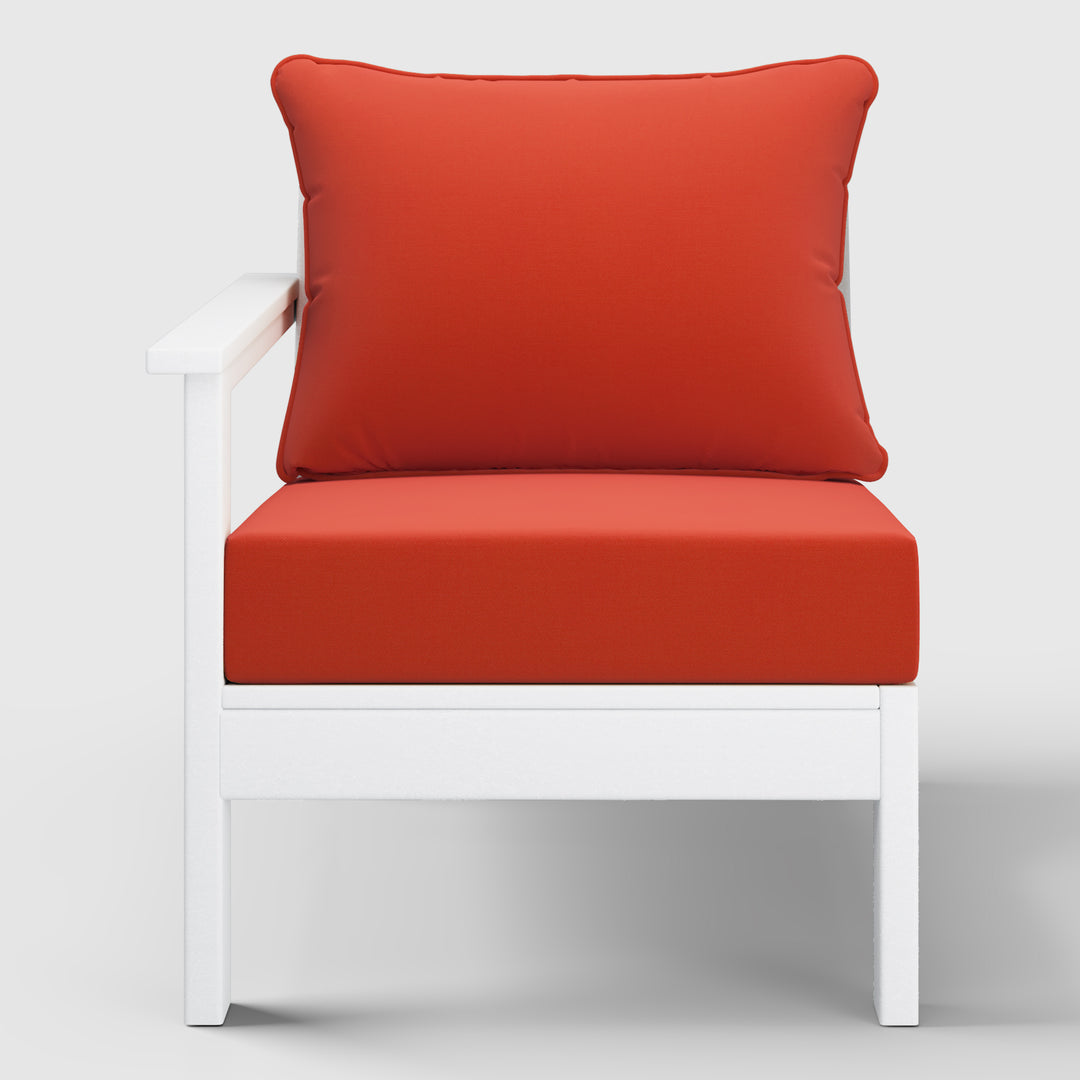 Avalon Outdoor Patio HDPE Left Arm Sectional Corner Club Chair with Patio Cushions
