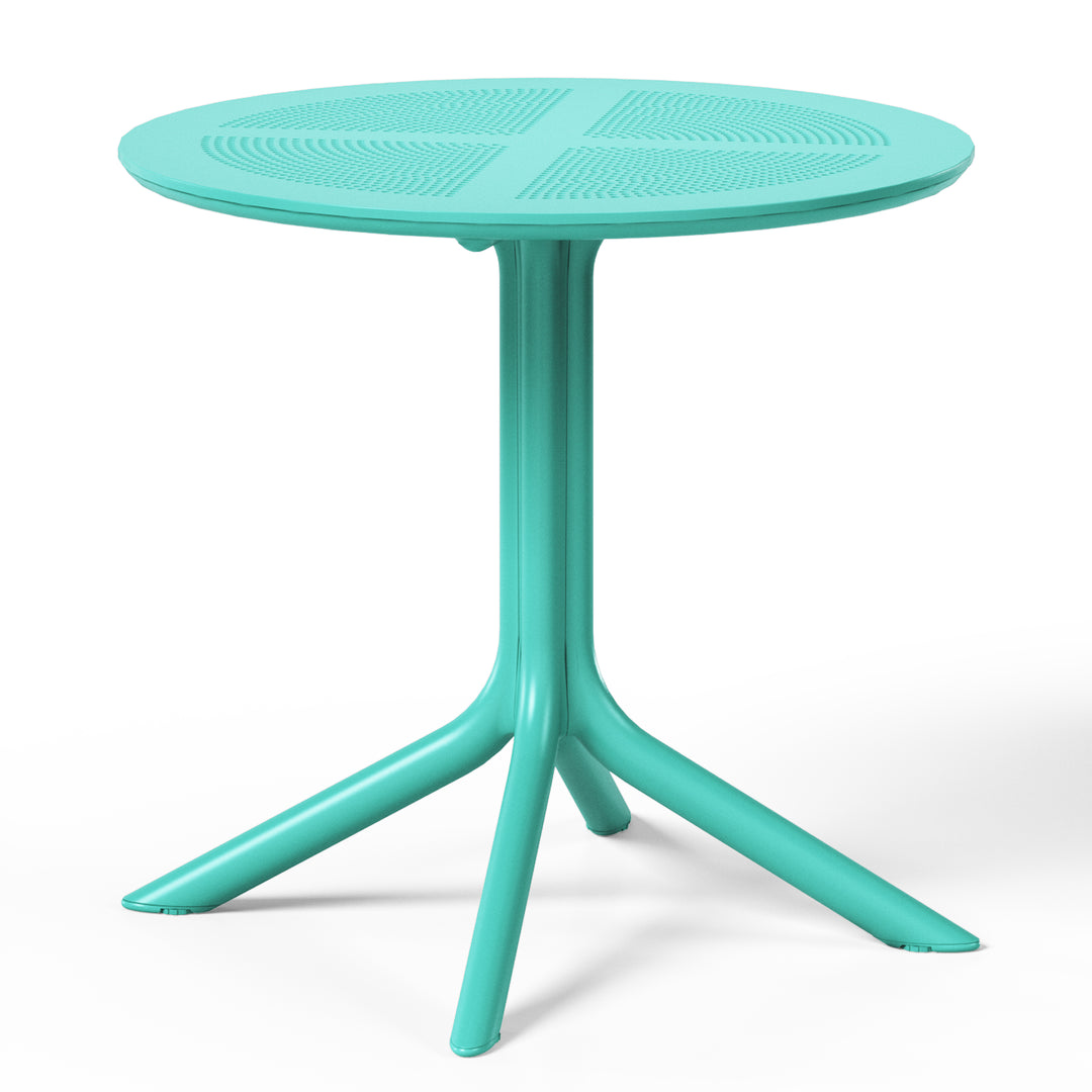 Playa 31.5" Round Plastic Outdoor Patio Dining Table for 4