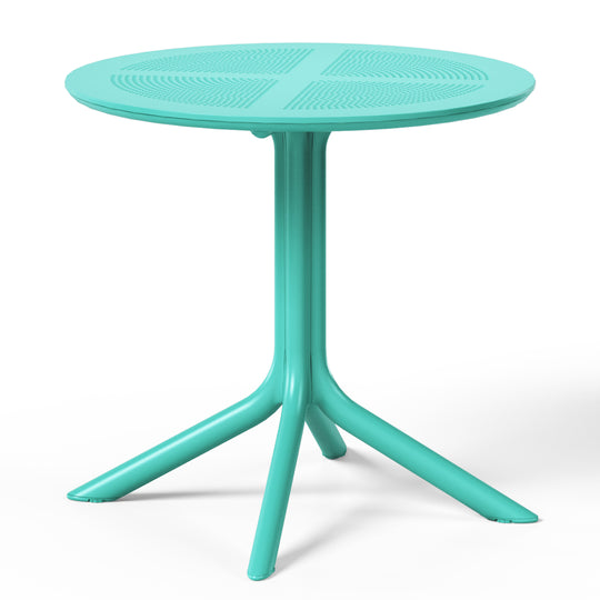 Playa 31.5" Round Plastic Outdoor Patio Dining Table for 4