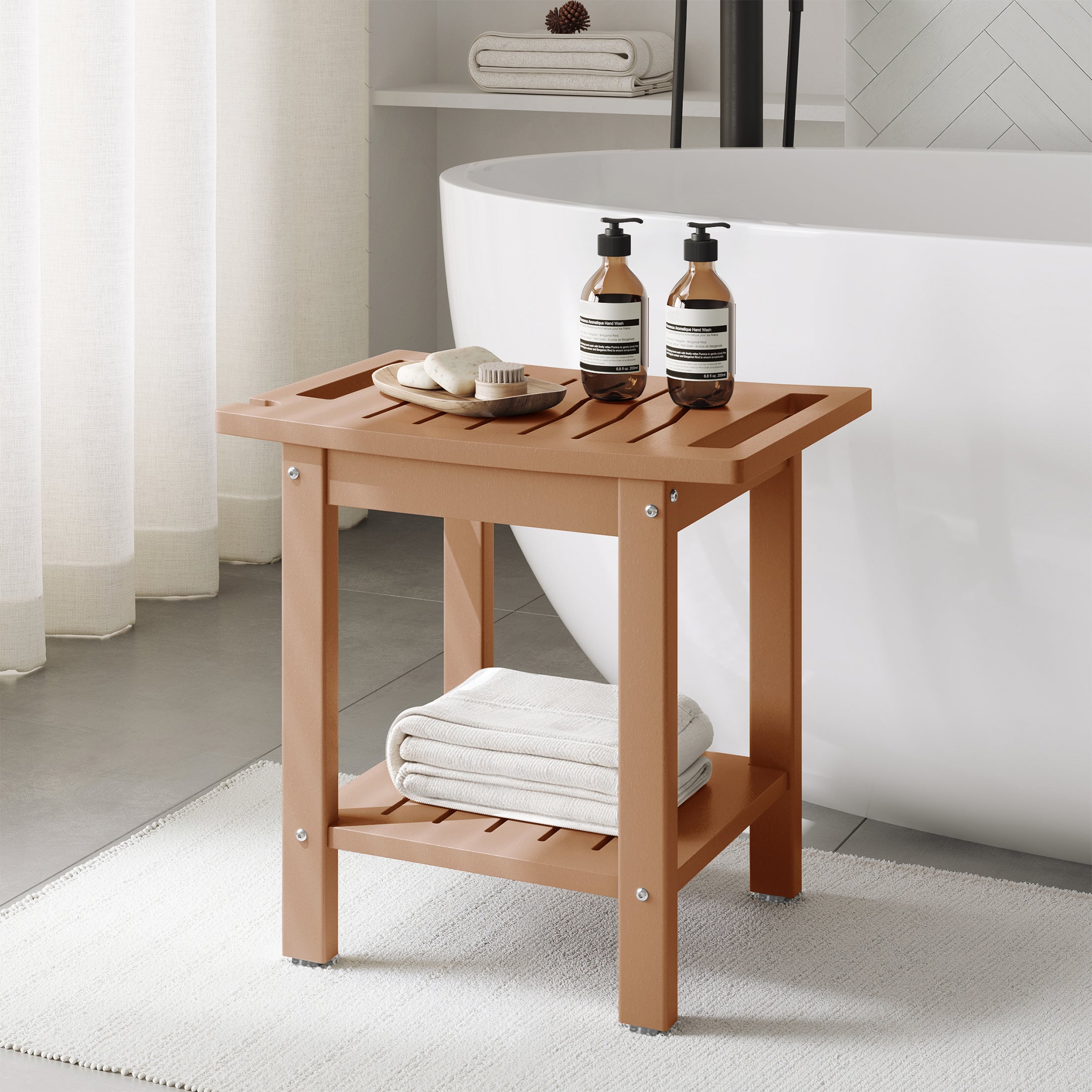 Sage HDPE Poly Plastic Waterproof Bathroom Shower Bench