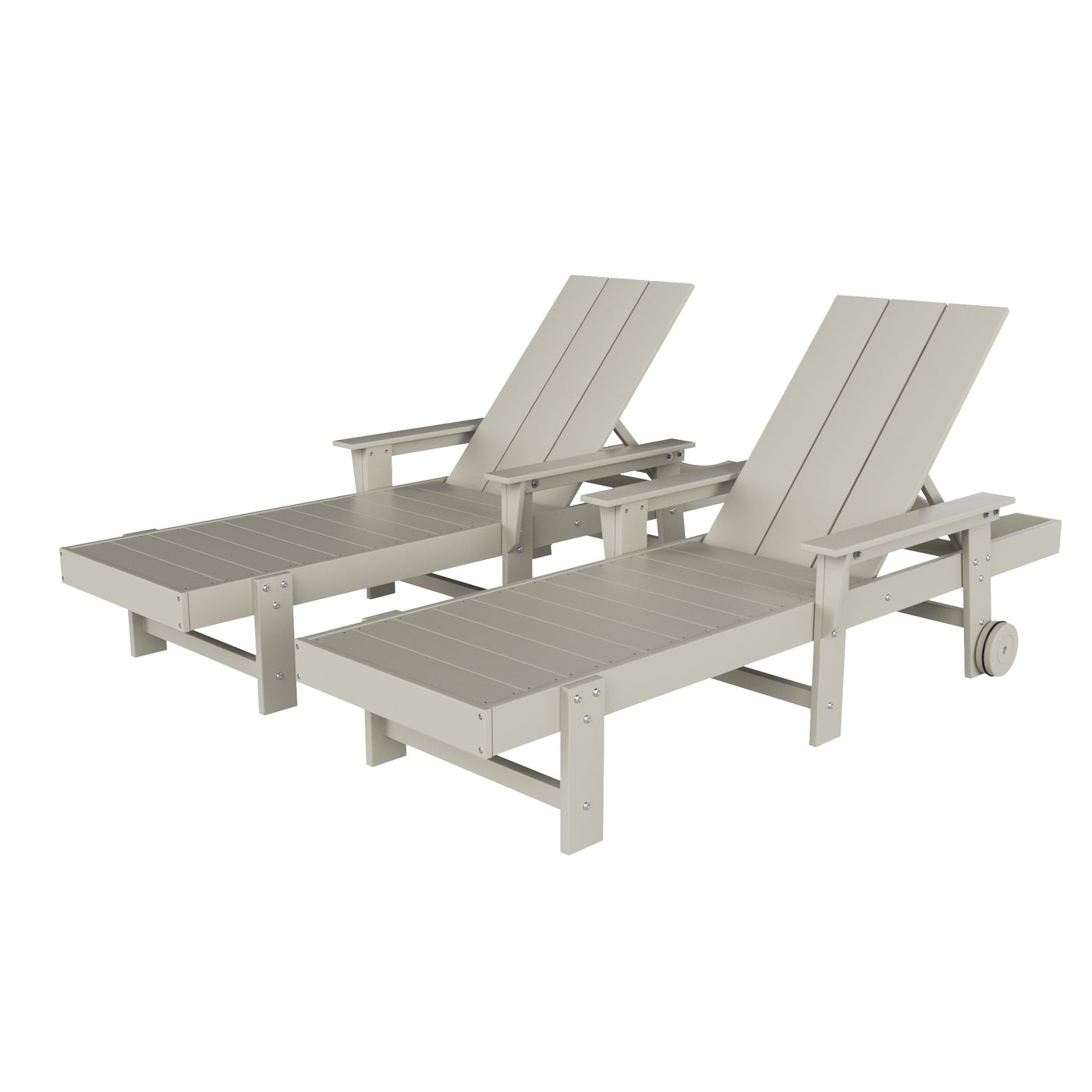 Ashore 2 Piece Reclining Chaise Lounge With Arms & Wheels