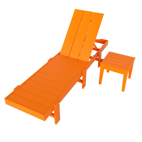 Ashore 2 Piece Modern Poly Reclining Chaise Lounge With Wheels