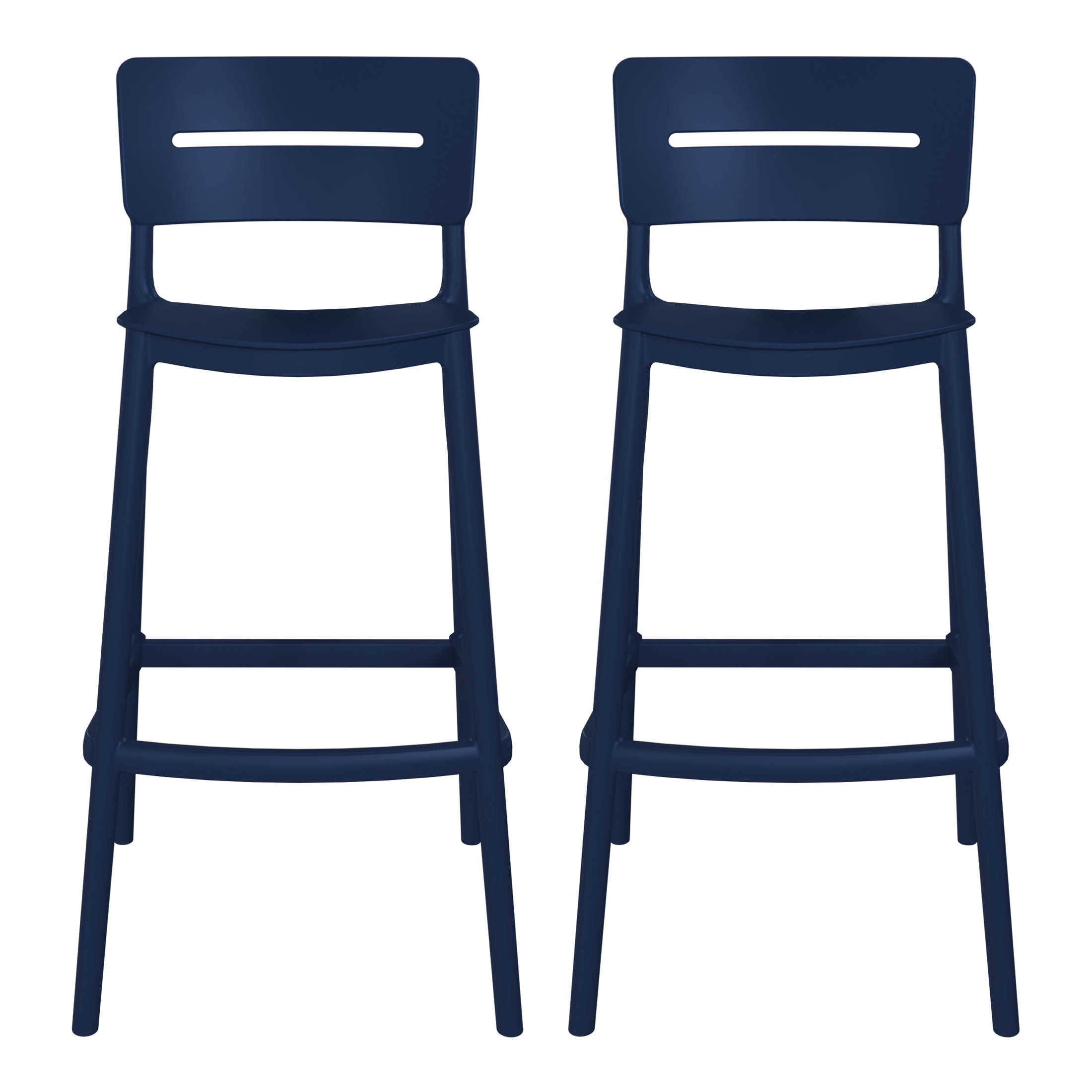 Playa Stackable Polypropylene Resin Plastic Outdoor Patio Bar Stools (Set of 2)