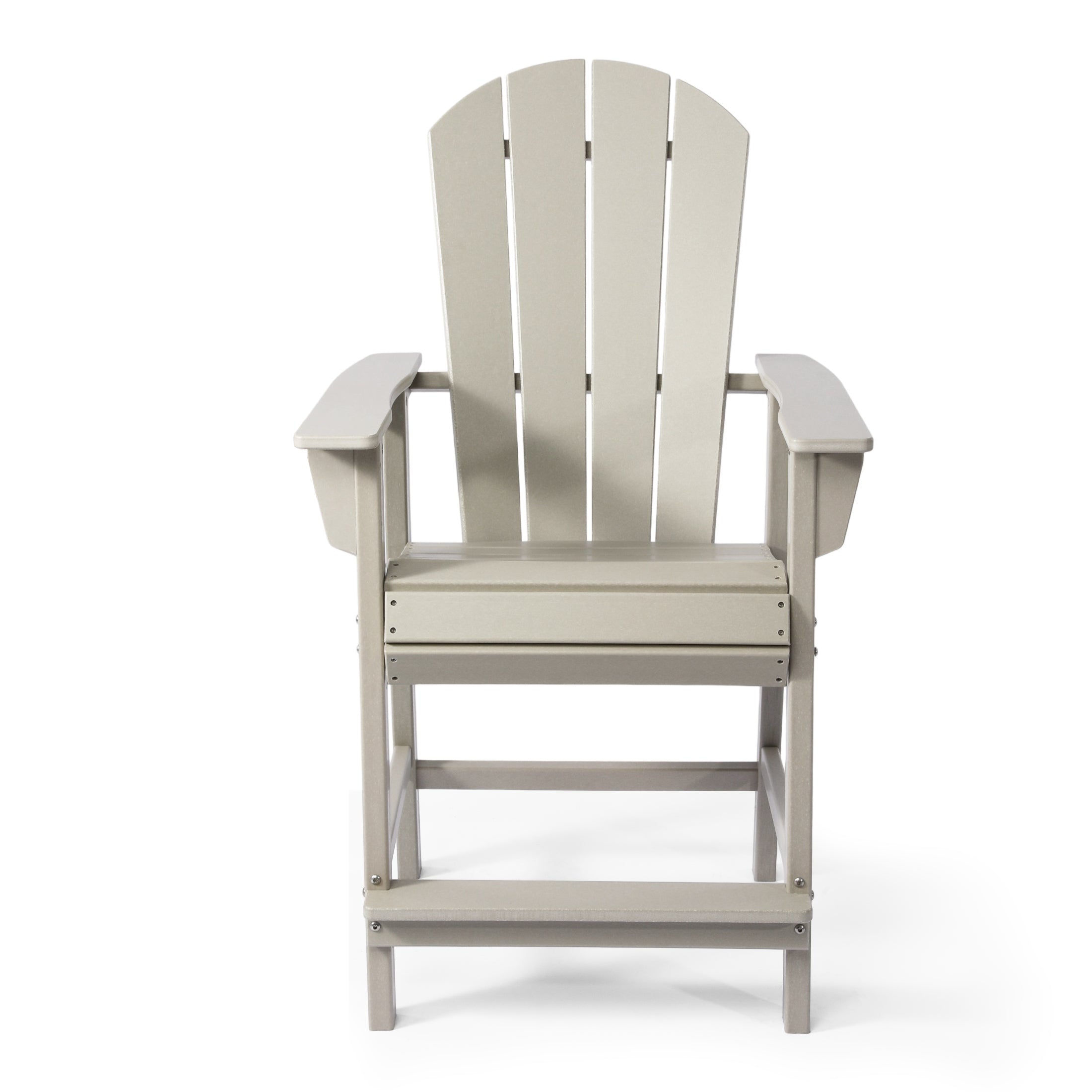 Malibu Outdoor HDPE  Tall Adirondack Counter Height Bar Chair With Cup Holder