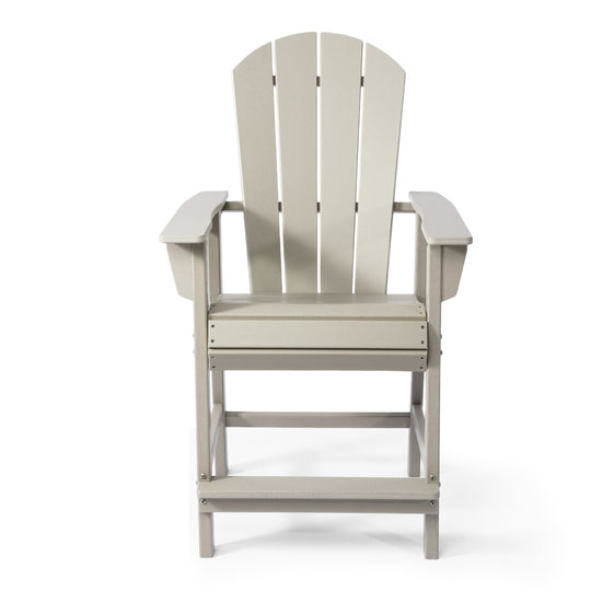 Malibu Outdoor HDPE  Tall Adirondack Counter Height Bar Chair With Cup Holder