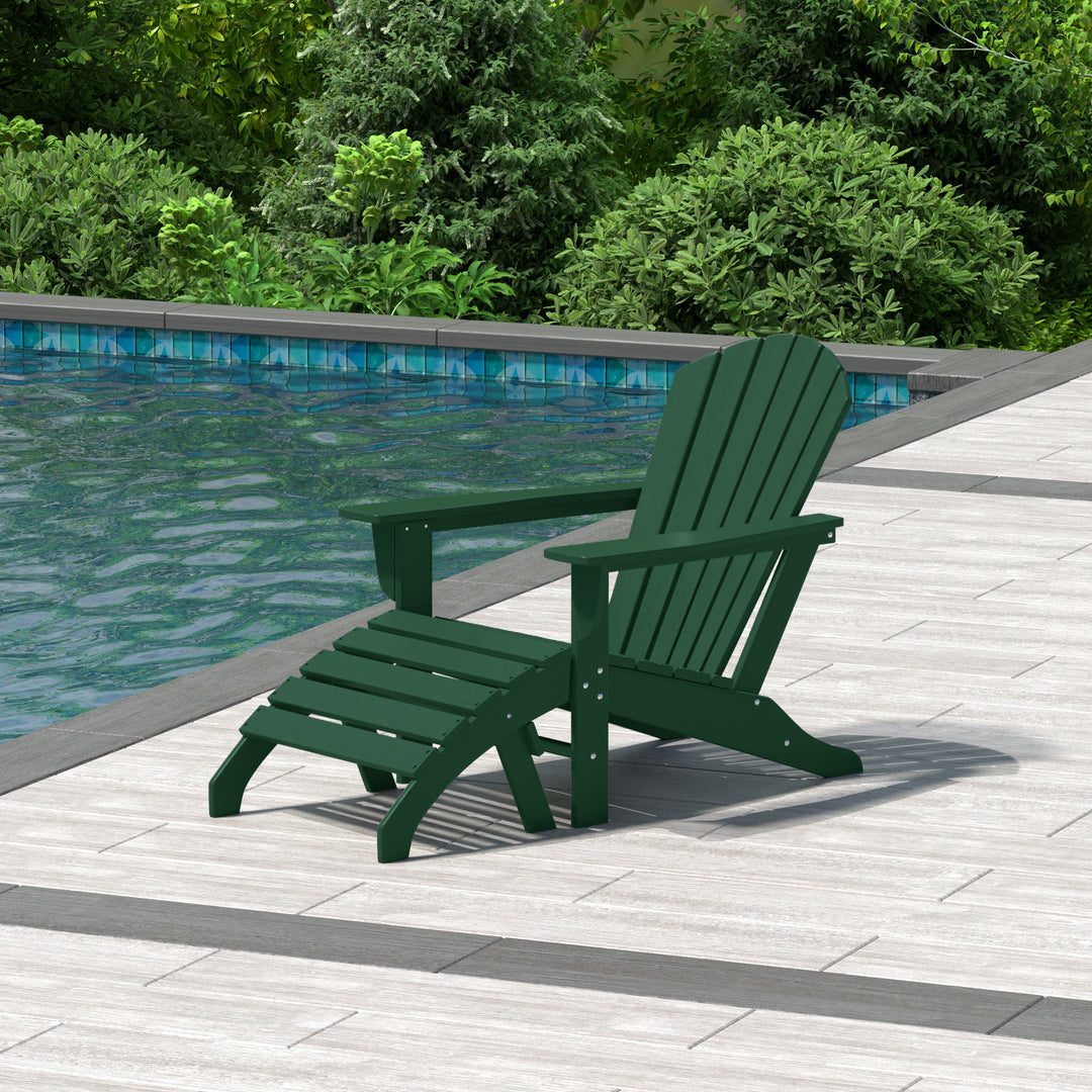 Dylan Outdoor Adirondack Chair With Ottoman 2-Piece Set