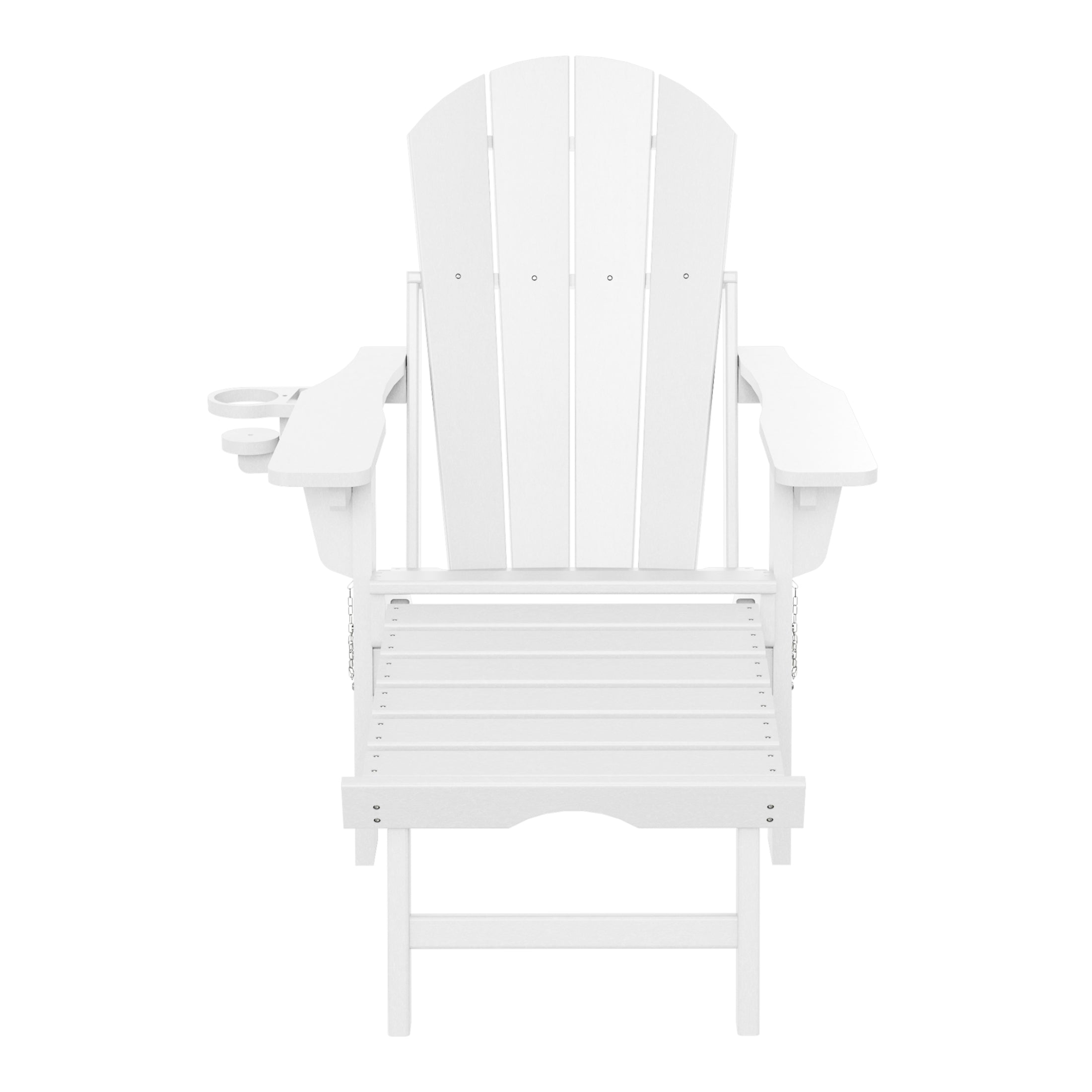 Malibu Folding Adjustable Adirondack Chair with Retractable Ottoman and Cup Holder