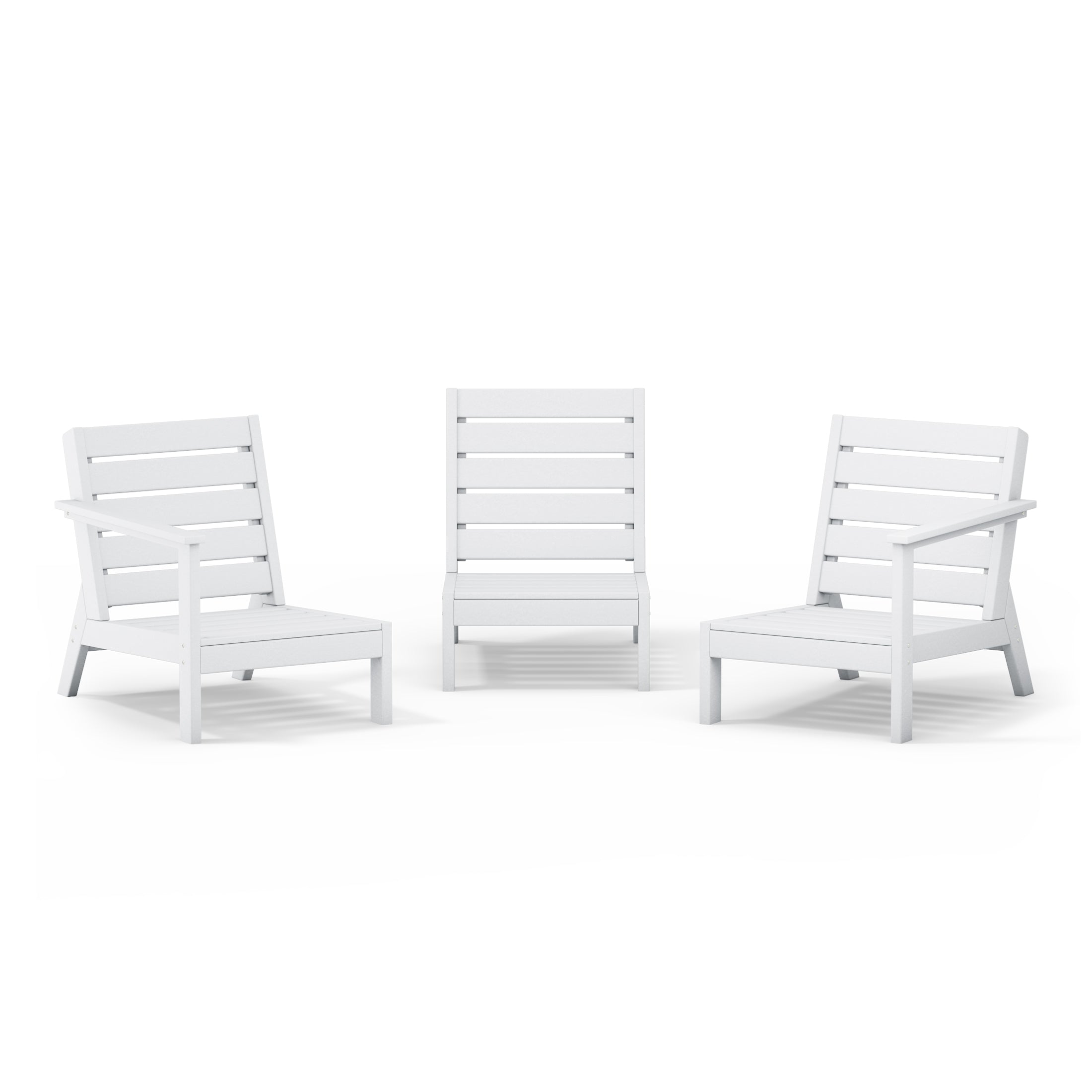 Avalon Outdoor Patio 3-Piece HDPE Deep Seating Sectional Sofa