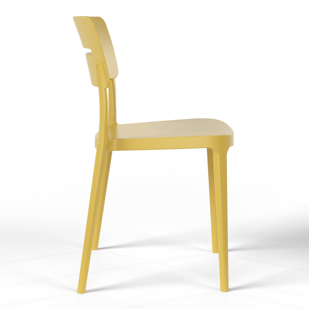 Playa Outdoor Modern Stackable Plastic Patio Dining Chairs (Set of 4)