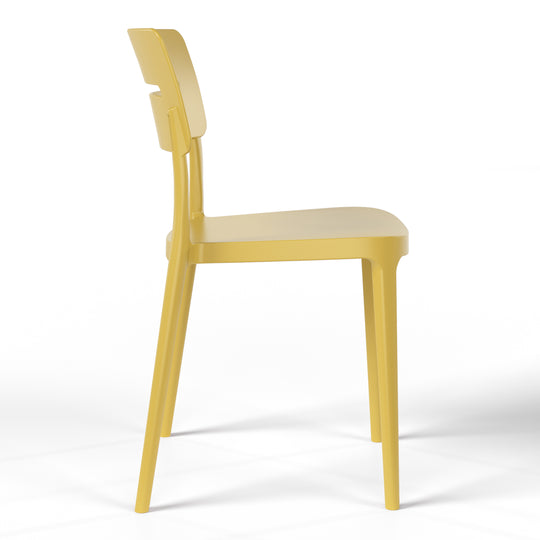 Playa Outdoor Modern Stackable Plastic Patio Dining Chairs (Set of 4)