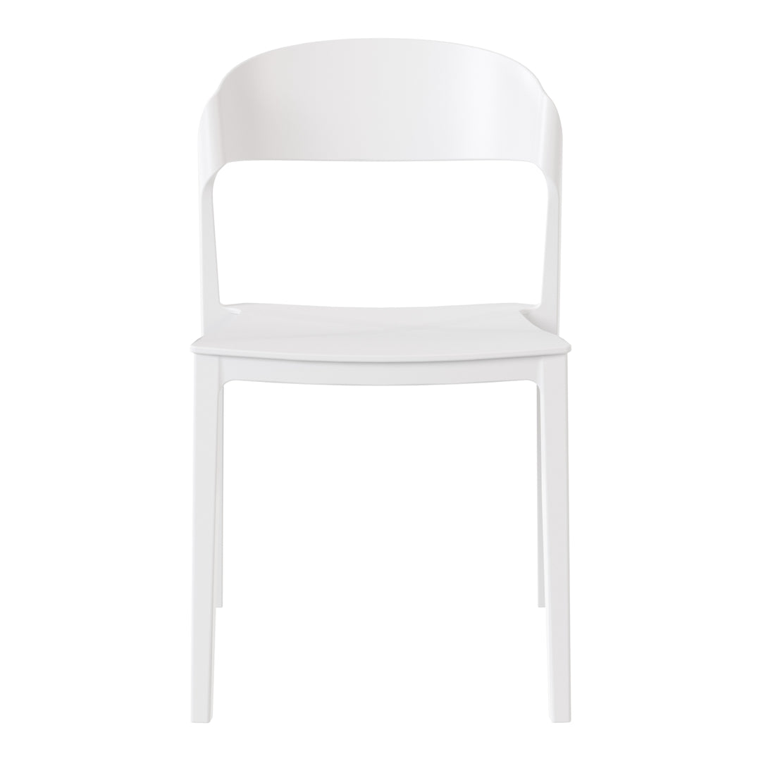 Playa Outdoor Modern Stackable Plastic Patio Bistro Dining Side Chairs (Set of 2)