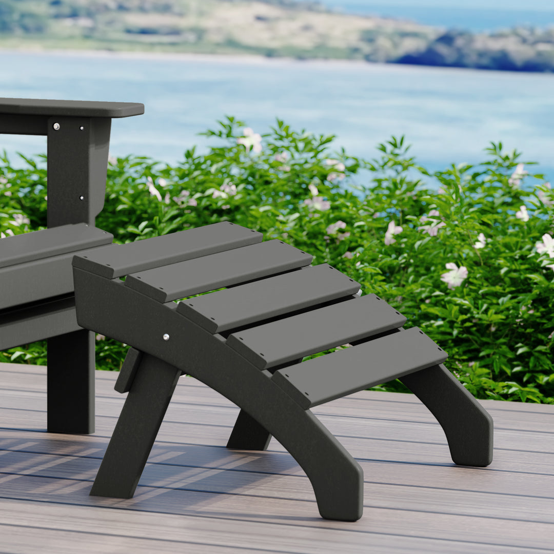 Dylan Outdoor Patio HDPE Adirondack Ottoman Footrest