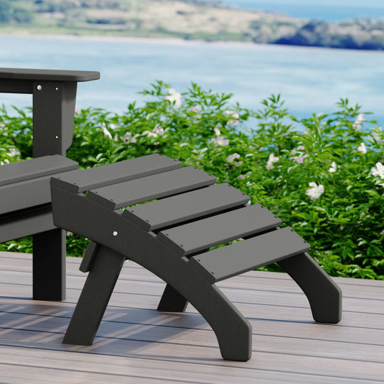 Dylan Outdoor Patio HDPE Adirondack Ottoman Footrest