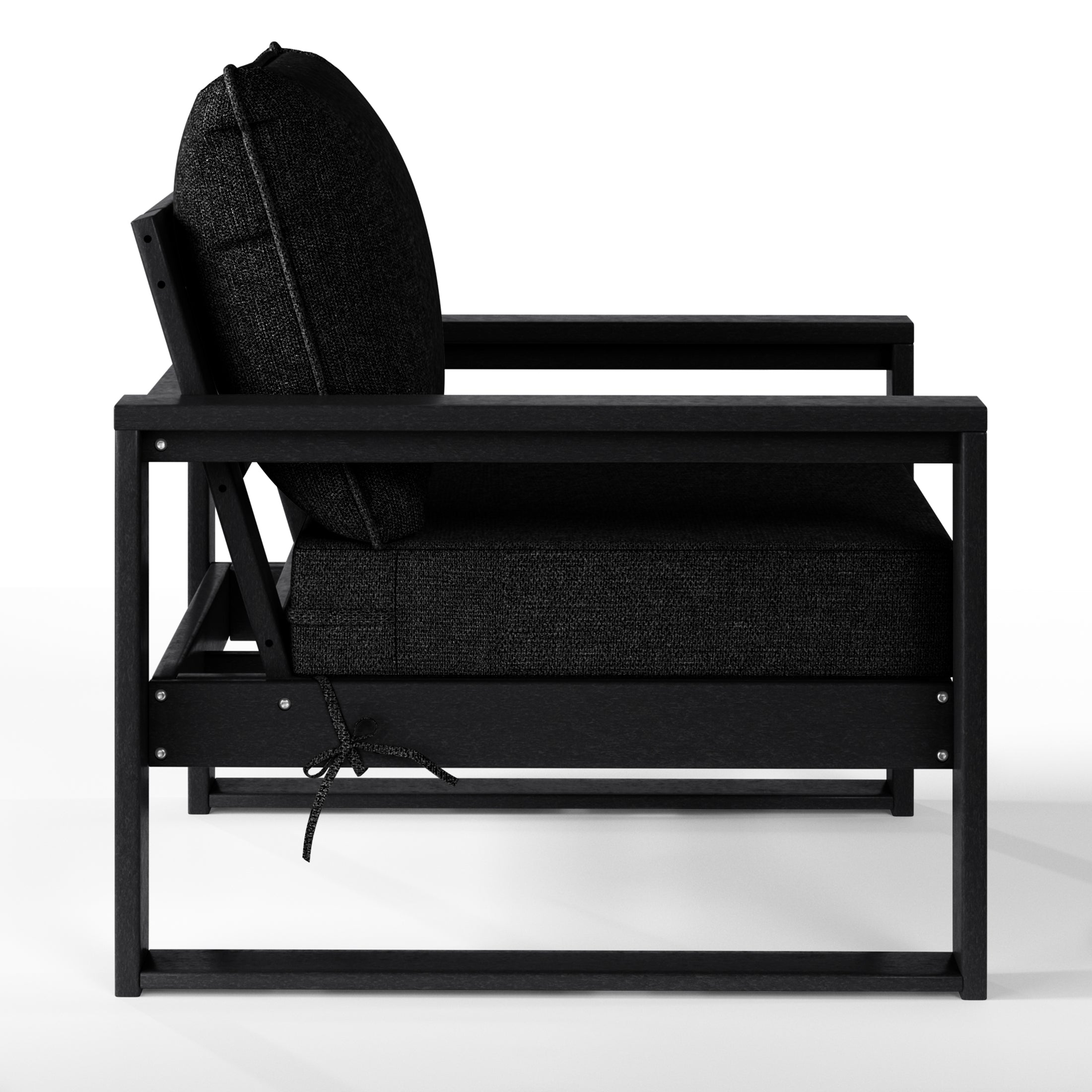 Montara Outdoor Modern HDPE Patio Club Chair with Waterproof Deep Seat Cushions